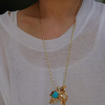 Vintage Turquoise Fish Pendant Necklace - floysun