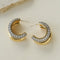 Vintage Two-Tone Pavé Cubic Zirconia Earrings - floysun