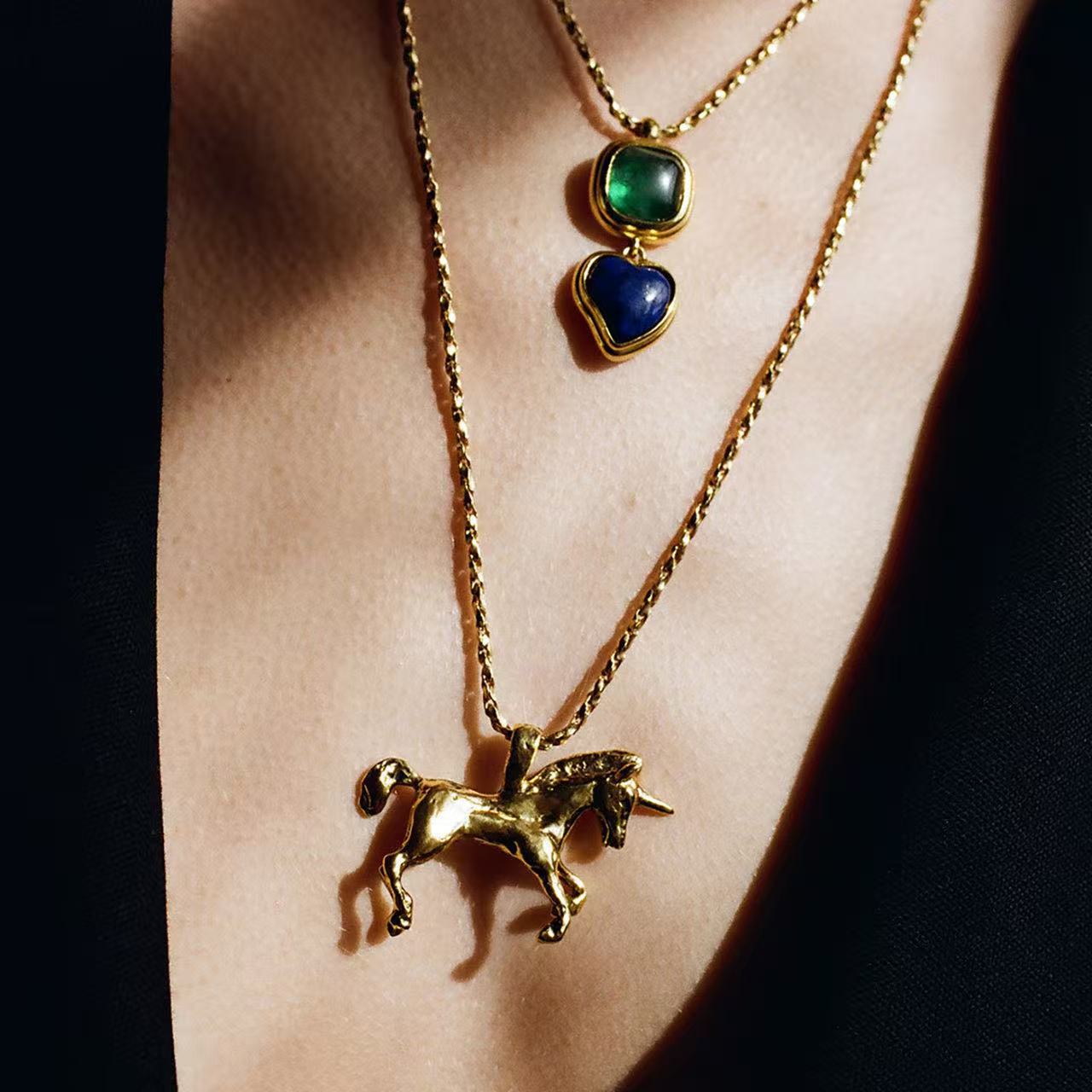 Vintage Unicorn Pendant Necklace - floysun