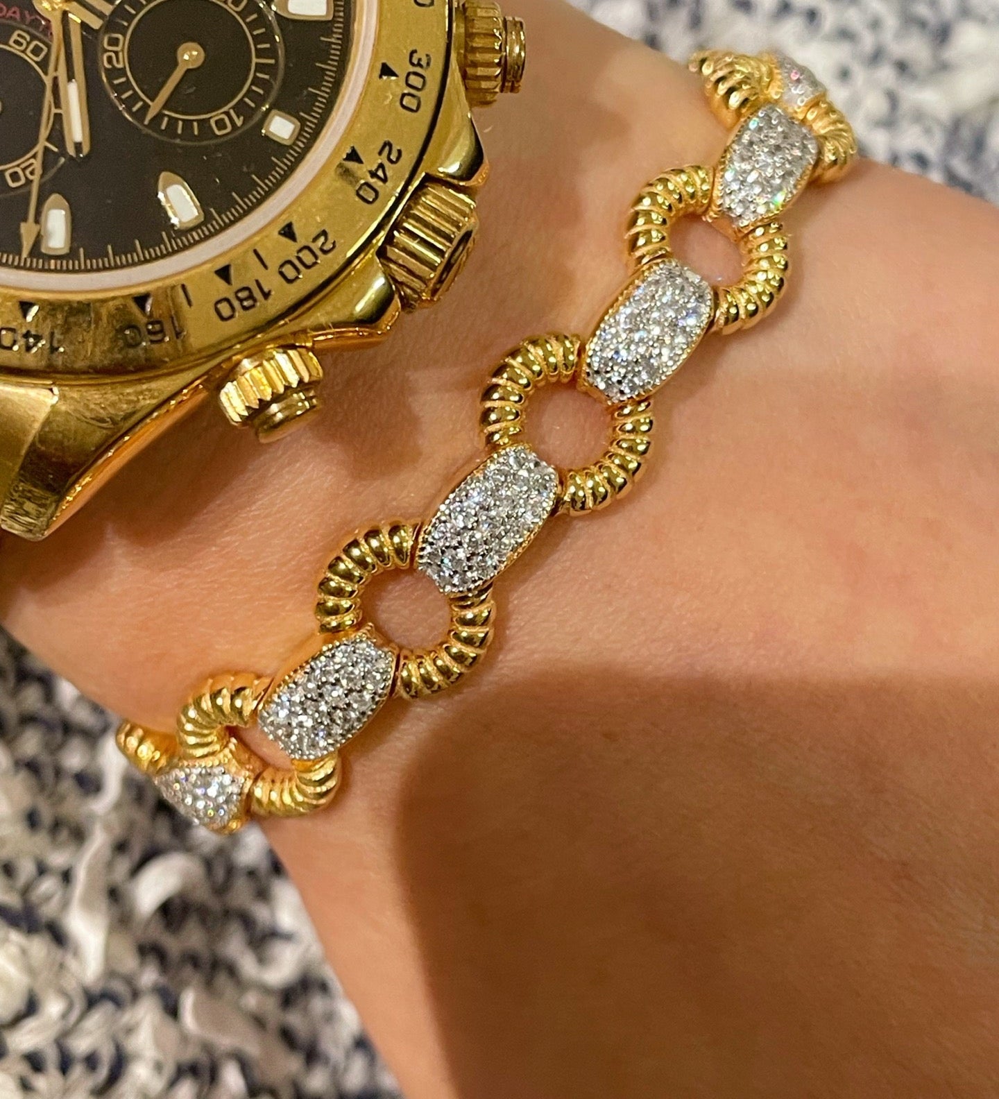 Vintage Weave Circle Pavé Bracelet - floysun