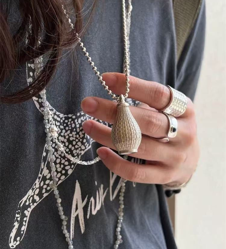 Vintage Woven Carafe Pendant Necklace - floysun