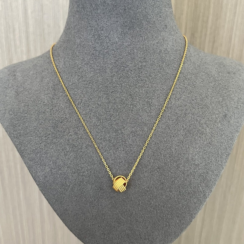 Vintage Woven Sphere Pendant Necklace - floysun