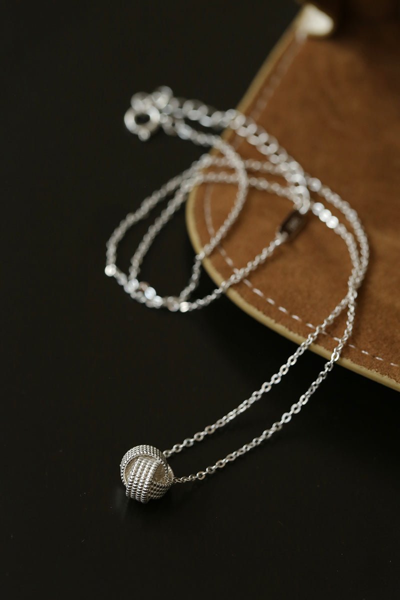 Vintage Woven Sphere Pendant Necklace - floysun
