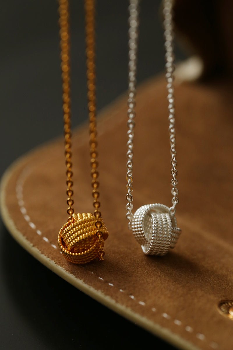 Vintage Woven Sphere Pendant Necklace - floysun
