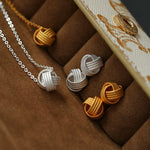 Vintage Woven Sphere Pendant Necklace - floysun