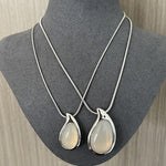 Waterdrop White Agate Red Agate Long Pendant Necklace - floysun