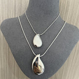 Waterdrop White Agate Red Agate Long Pendant Necklace - floysun