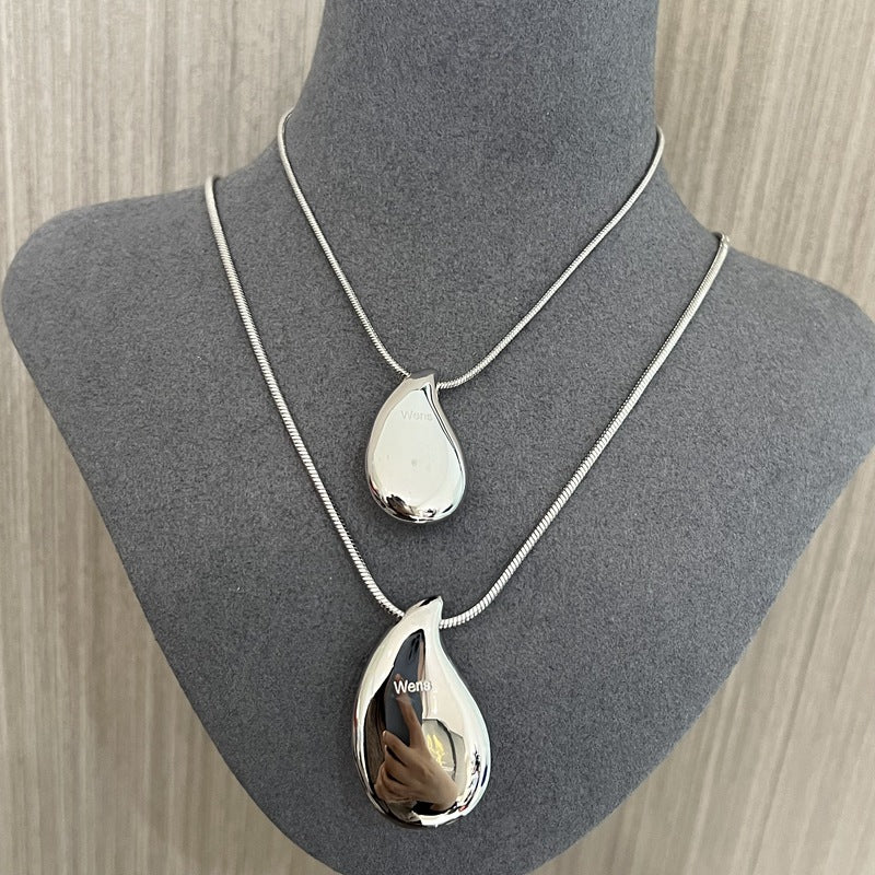 Waterdrop White Agate Red Agate Long Pendant Necklace - floysun