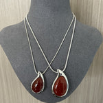 Waterdrop White Agate Red Agate Long Pendant Necklace - floysun