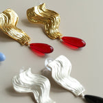 Wave Ripple Agate Drop Earrings - floysun