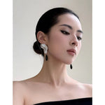 Wave Ripple Agate Drop Earrings - floysun