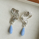Wave Ripple Agate Drop Earrings - floysun