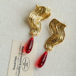 Wave Ripple Agate Drop Earrings - floysun