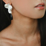Wave Ripple Agate Drop Earrings - floysun