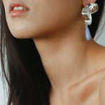 Wave Ripple Agate Drop Earrings - floysun