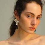 Wave Ripple Agate Drop Earrings - floysun