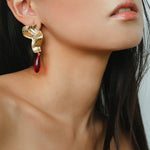 Wave Ripple Agate Drop Earrings - floysun