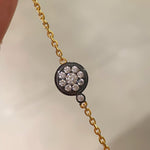 “Wealth & Fortune” Full - Pave Black Gold Coin Bracelet - floysun