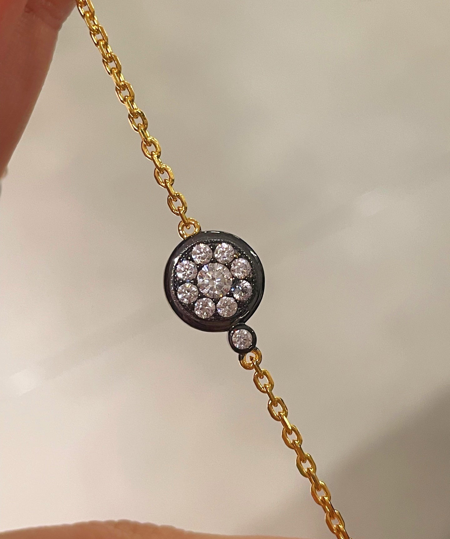 “Wealth & Fortune” Full - Pave Black Gold Coin Bracelet - floysun