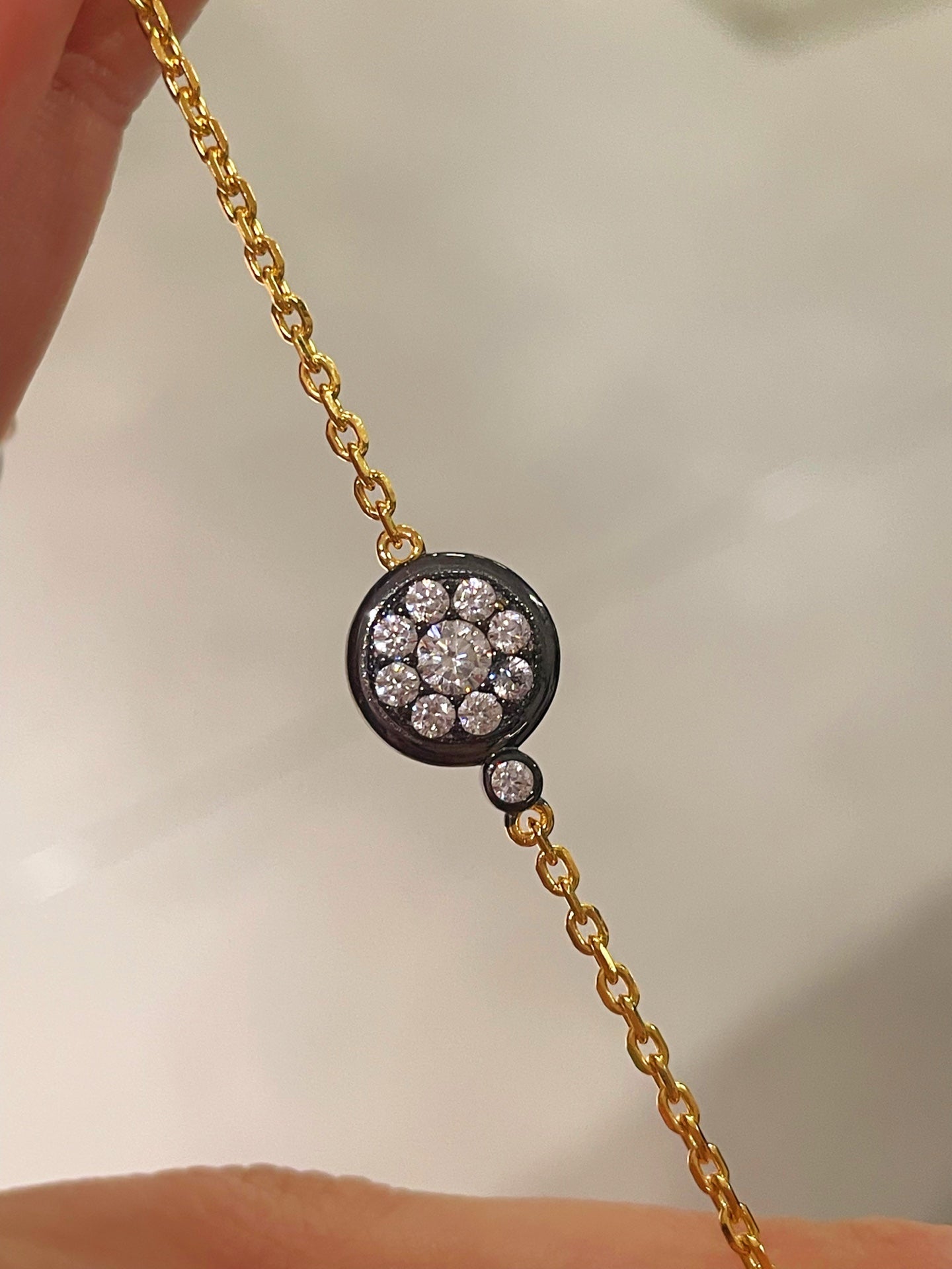 “Wealth & Fortune” Full - Pave Black Gold Coin Bracelet - floysun