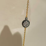 “Wealth & Fortune” Full - Pave Black Gold Coin Bracelet - floysun