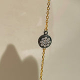 “Wealth & Fortune” Full - Pave Black Gold Coin Bracelet - floysun