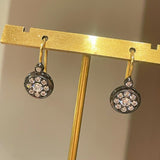 “Wealth & Fortune” Full - Pave Coin Hook Earrings - floysun