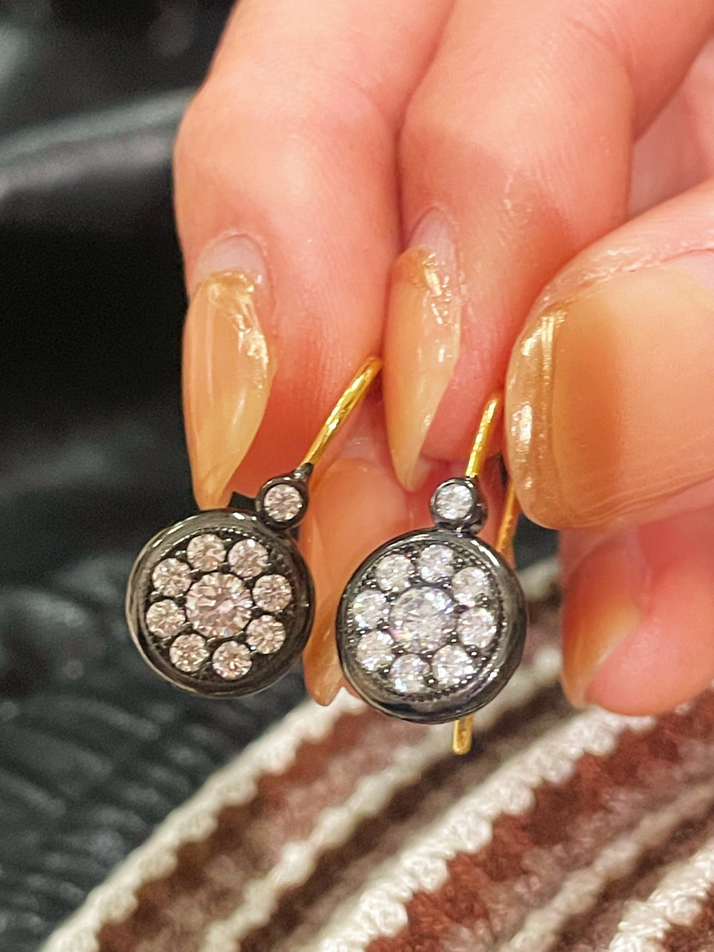 “Wealth & Fortune” Full - Pave Coin Hook Earrings - floysun