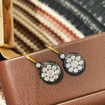 “Wealth & Fortune” Full - Pave Coin Hook Earrings - floysun