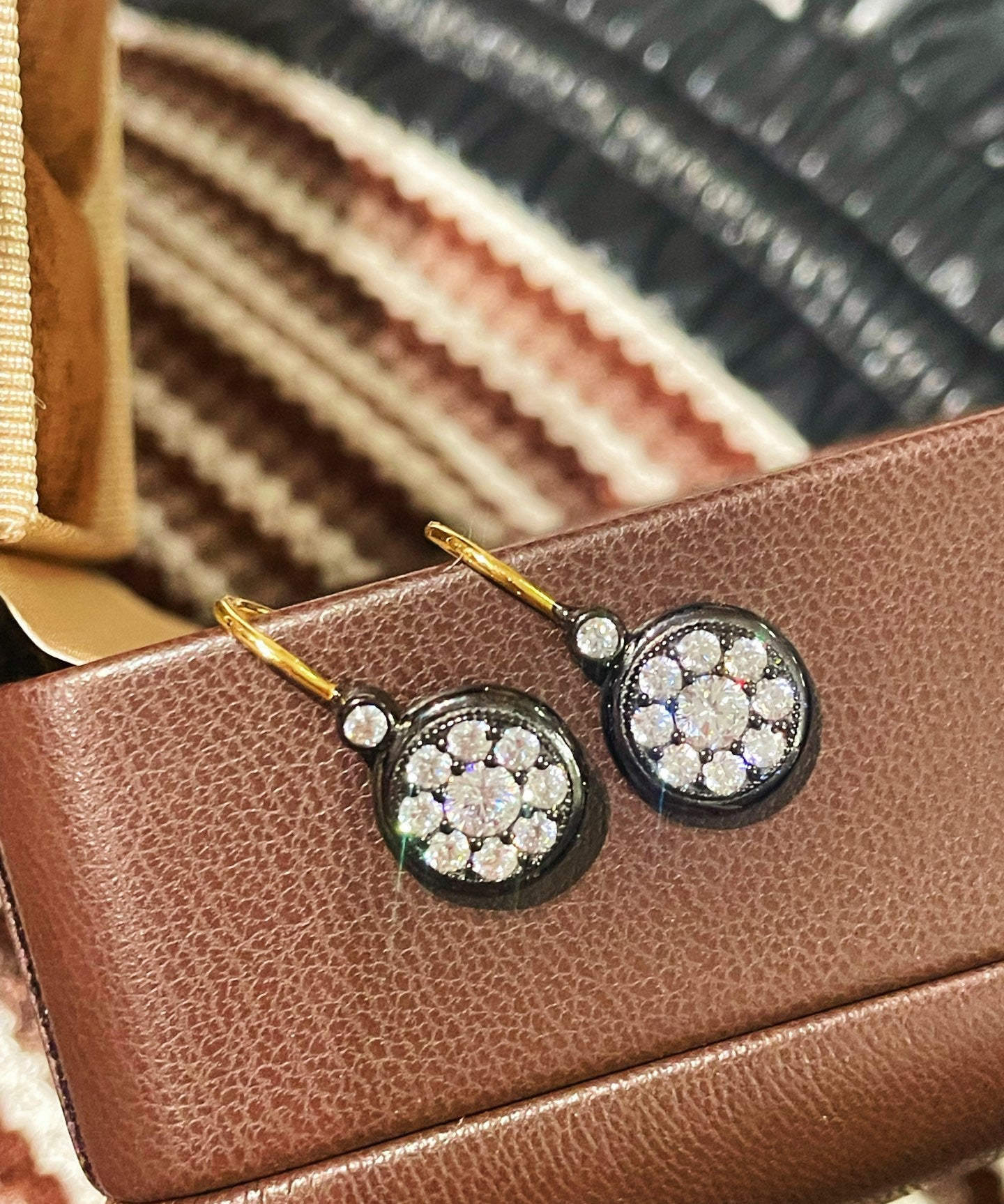 “Wealth & Fortune” Full - Pave Coin Hook Earrings - floysun