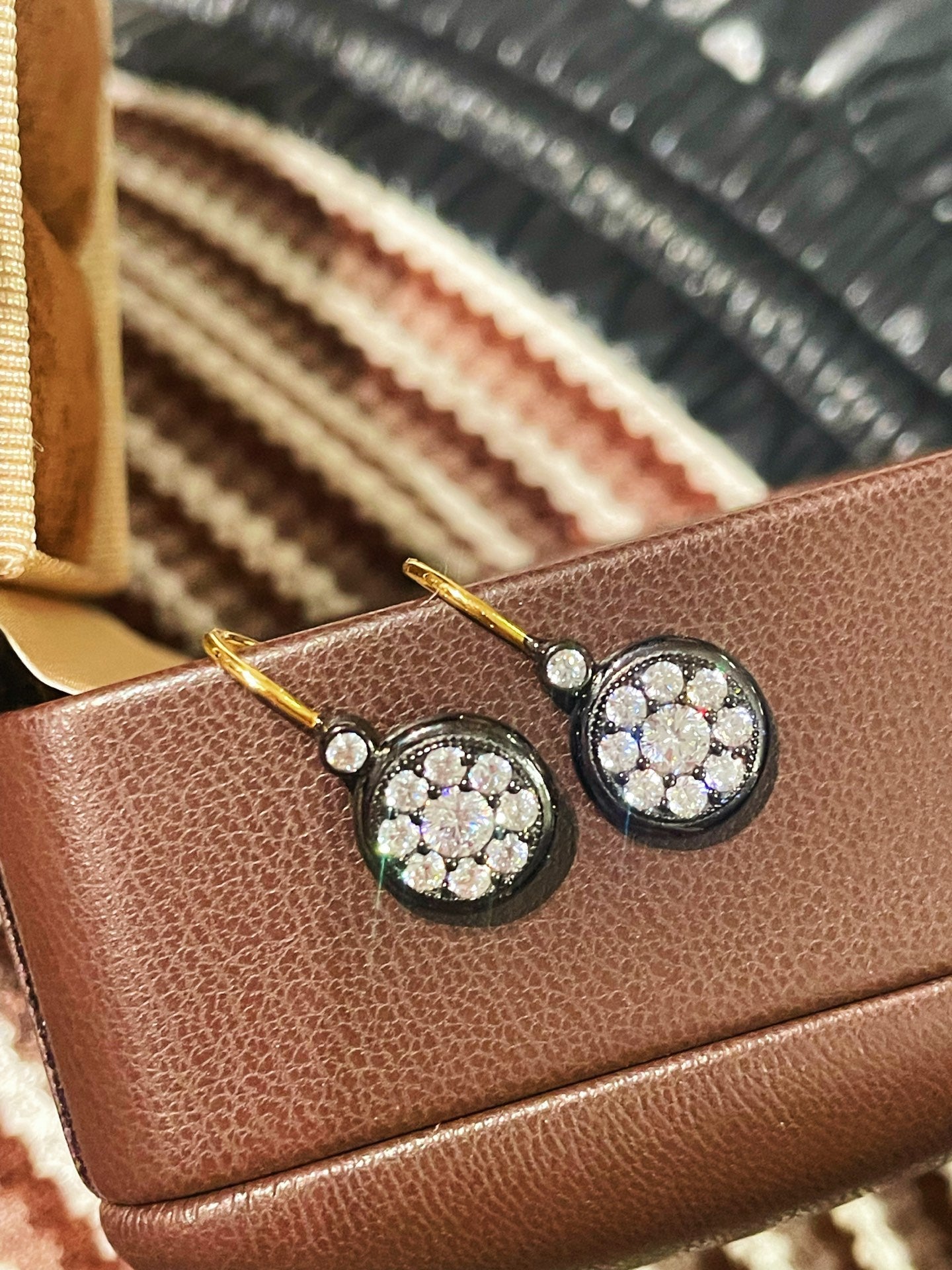 “Wealth & Fortune” Full - Pave Coin Hook Earrings - floysun