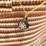 “Wealth & Prosperity” Full - Pave Black Gold Coin Pendant Necklace - floysun