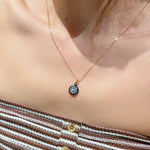 “Wealth & Prosperity” Full - Pave Black Gold Coin Pendant Necklace - floysun