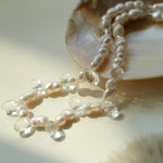 White Crystal Spliced Pearl Necklace - floysun