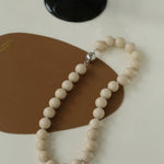 White Fossil Beaded Necklace - floysun