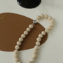 White Fossil Beaded Necklace - floysun