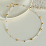 White Jade Beaded Necklace - floysun