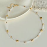 White Jade Beaded Necklace - floysun