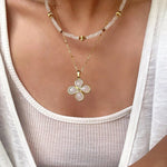 White Jade Beaded Necklace - floysun
