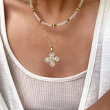 White Jade Beaded Necklace - floysun