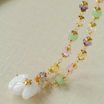 White Jade Elephant Glass Beaded Necklace - floysun