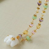 White Jade Elephant Glass Beaded Necklace - floysun