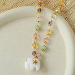 White Jade Elephant Glass Beaded Necklace - floysun