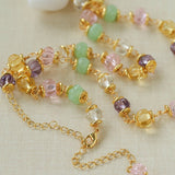 White Jade Elephant Glass Beaded Necklace - floysun