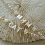 White Mother of Pearl Custom Initial Pearl Necklace - floysun