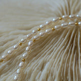 White Mother of Pearl Custom Initial Pearl Necklace - floysun