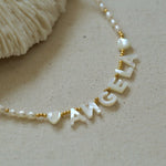 White Mother of Pearl Custom Initial Pearl Necklace - floysun