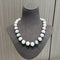 White turquoise & Black Agate Beaded Necklace - floysun