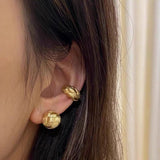Woven Textured Brushed C - Shape Ear Cuff - floysun