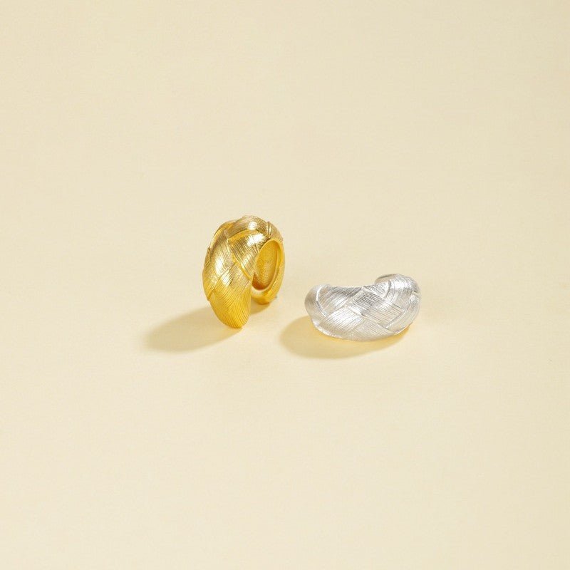 Woven Textured Brushed C - Shape Ear Cuff - floysun